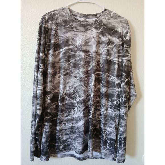 Vapor Apparel Mens Lightweight Long Sleeve Fishing Shirt Large Marble Print - Picture 2 of 14